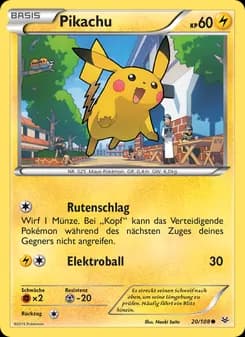 Pikachu card in German