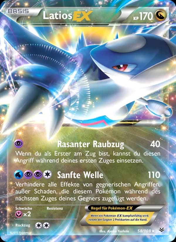 Latios EX card in German