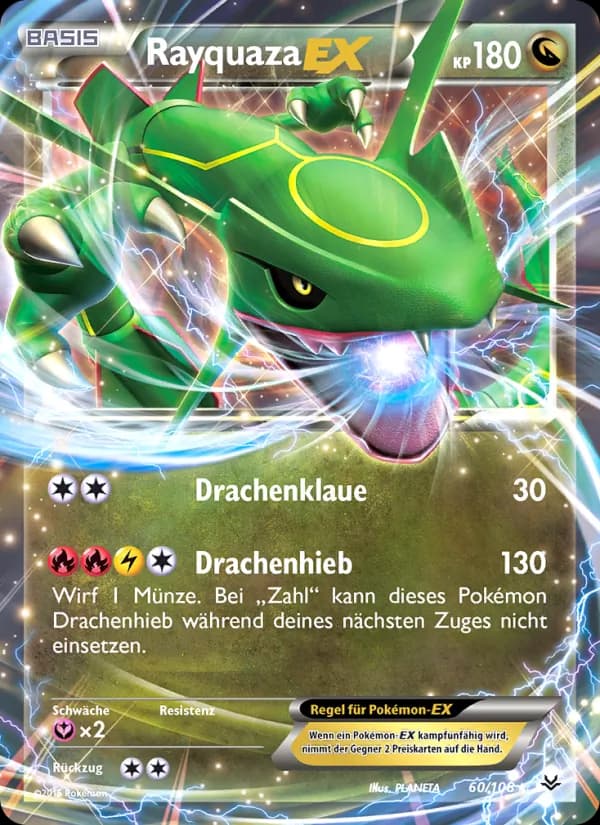 Rayquaza EX card in German