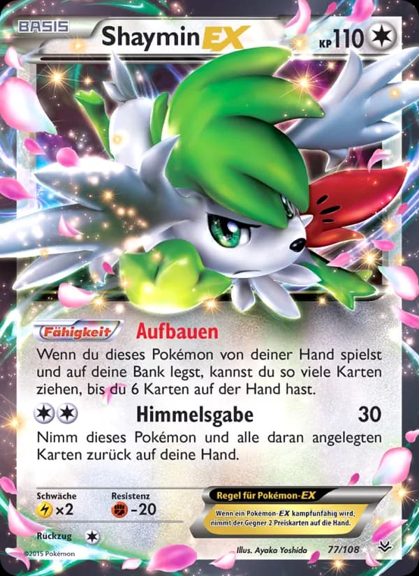 Shaymin EX card in German
