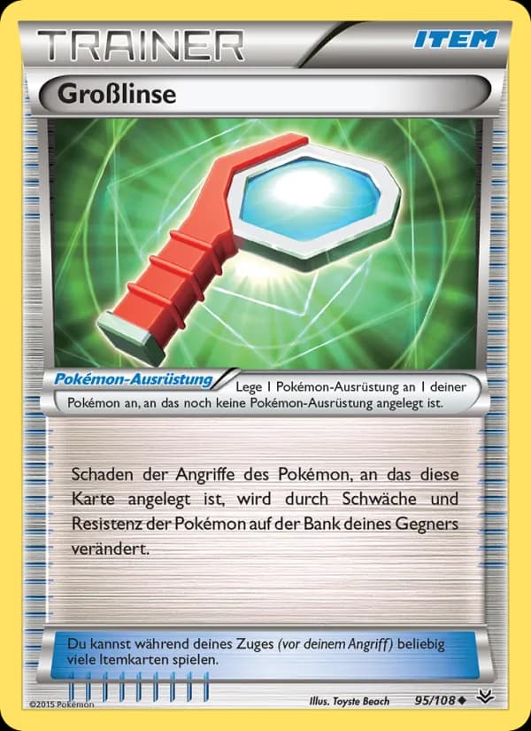 Großlinse card in German