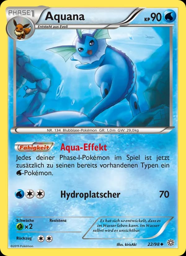 Aquana card in German
