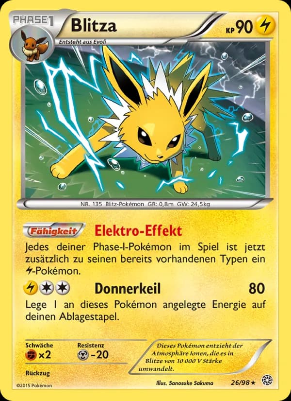 Blitza card in German