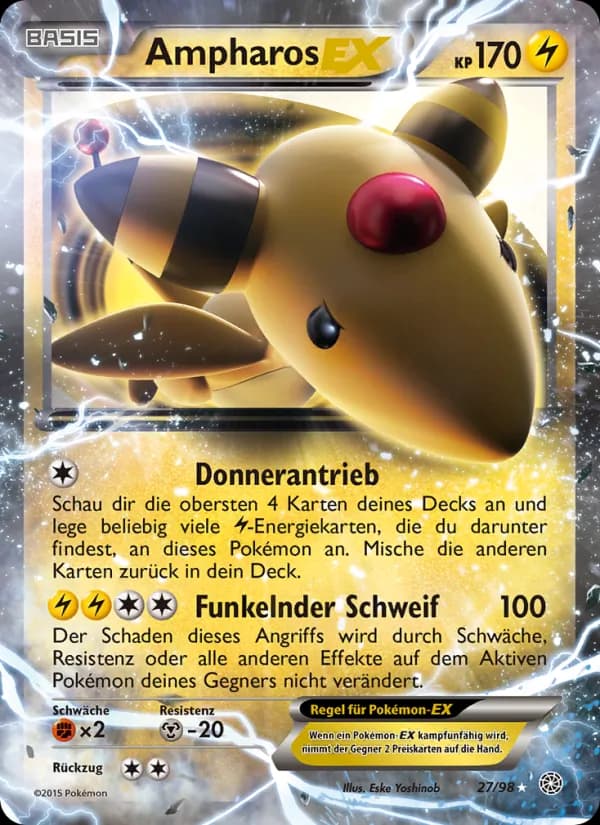 Ampharos EX card in German
