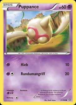 Puppance card in German