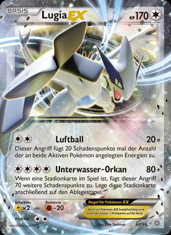 Lugia EX card in German