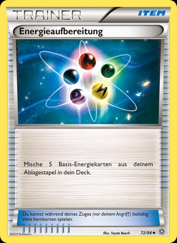 Energieaufbereitung card in German