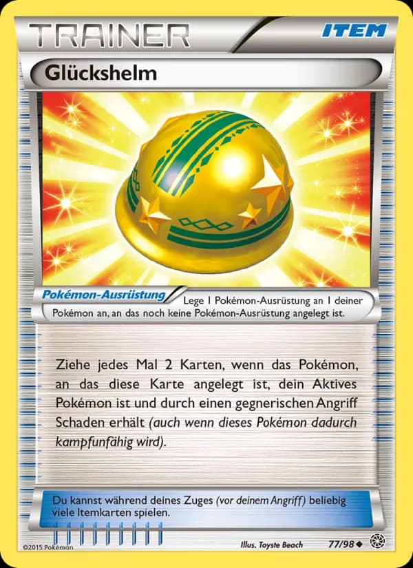 Glückshelm card in German