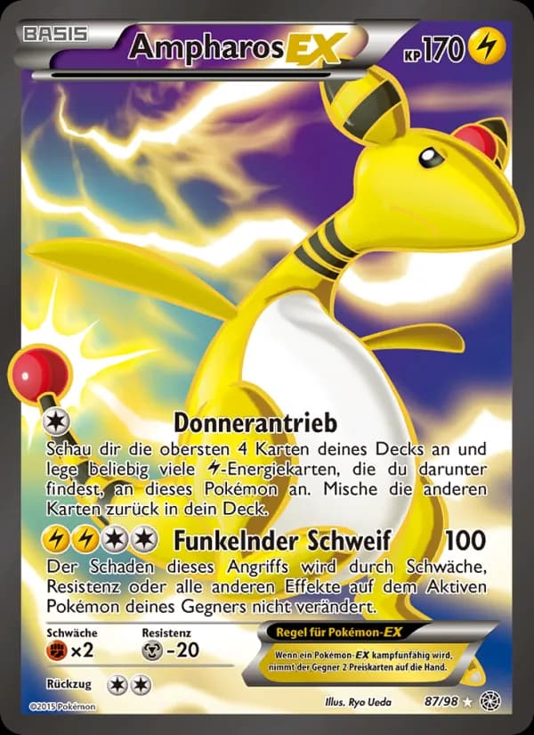 Ampharos EX card in German