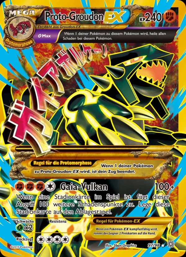 Proto-Groudon EX card in German