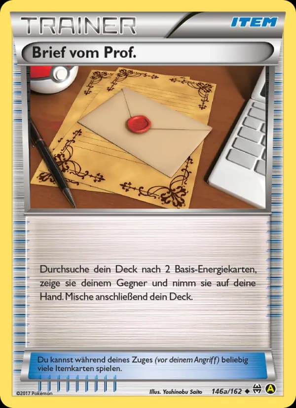 Brief vom Prof. card in German