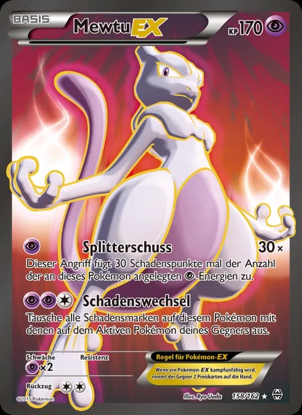 Mewtu EX card in German