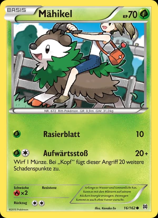 Mähikel card in German