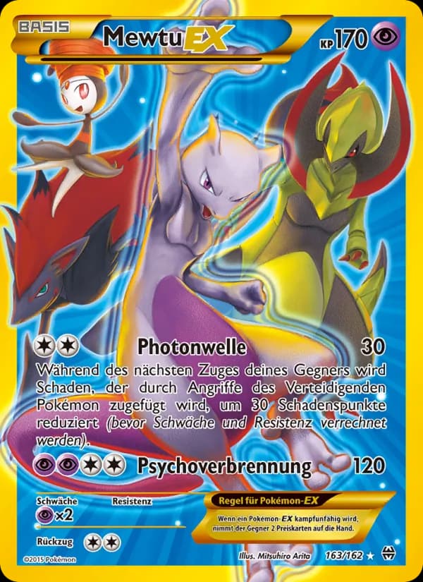 Mewtu EX card in German
