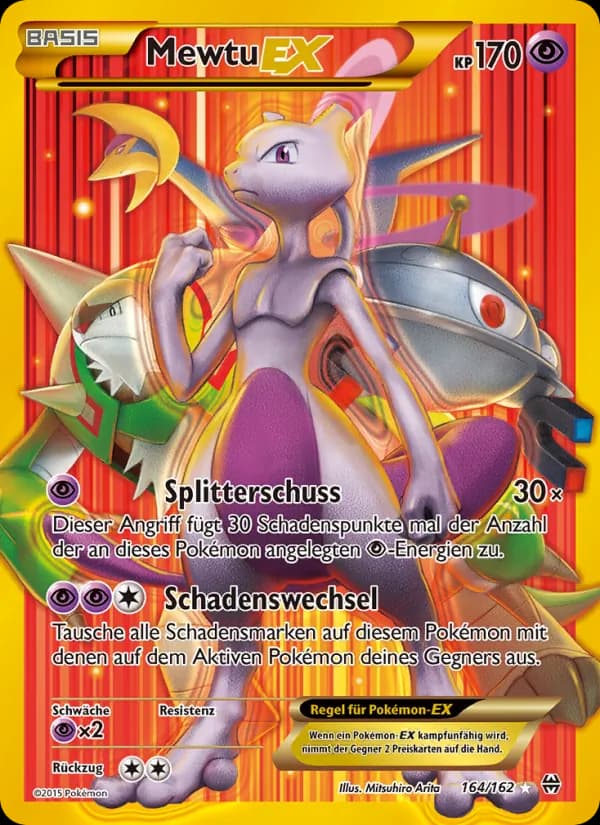 Mewtu EX card in German