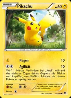 Pikachu card in German