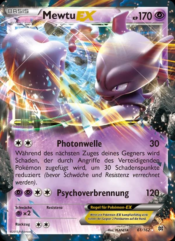 Mewtu EX card in German