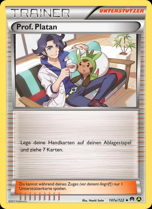 Prof. Platan card in German
