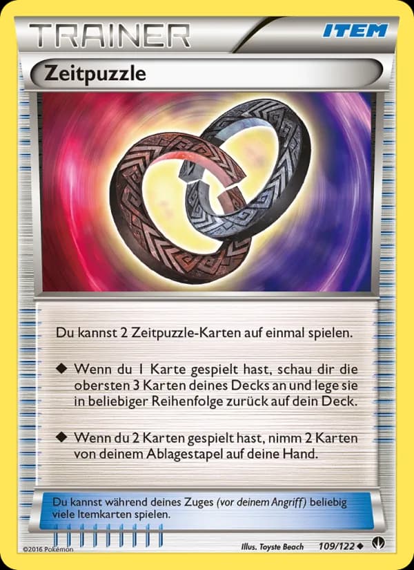 Zeitpuzzle card in German