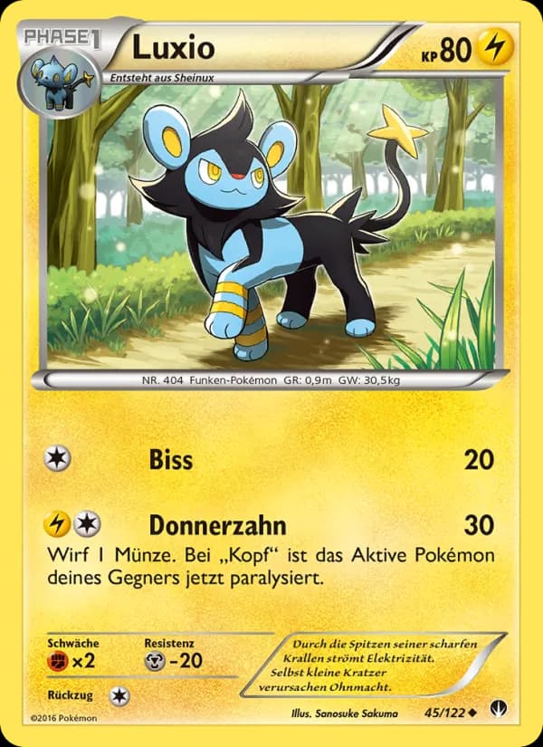 Luxio card in German