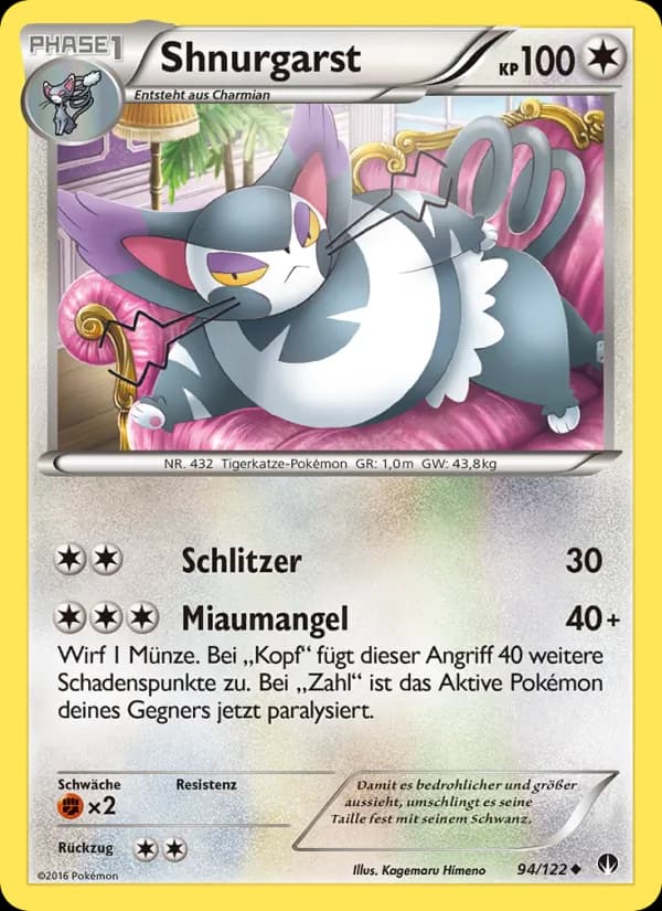 Shnurgarst card in German