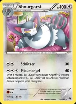 Shnurgarst card in German