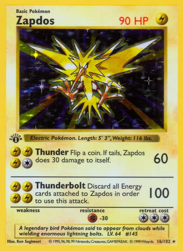 Zapdos card in English