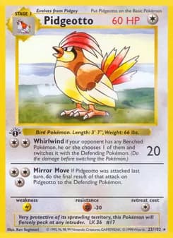 Pidgeotto card in English