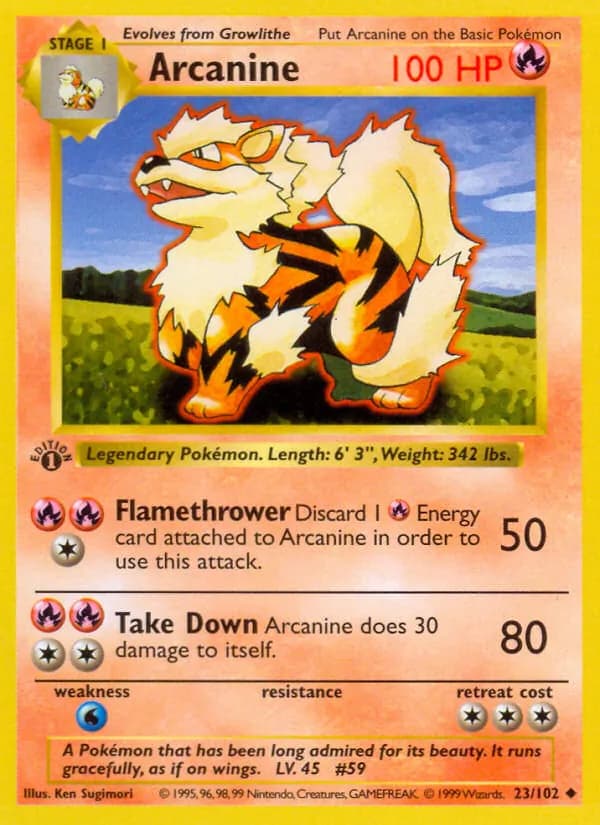 Arcanine card in English