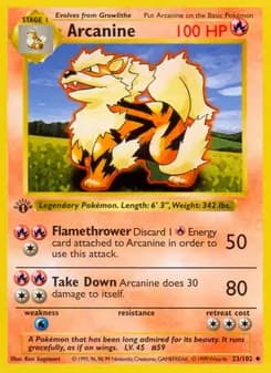 Arcanine card in English