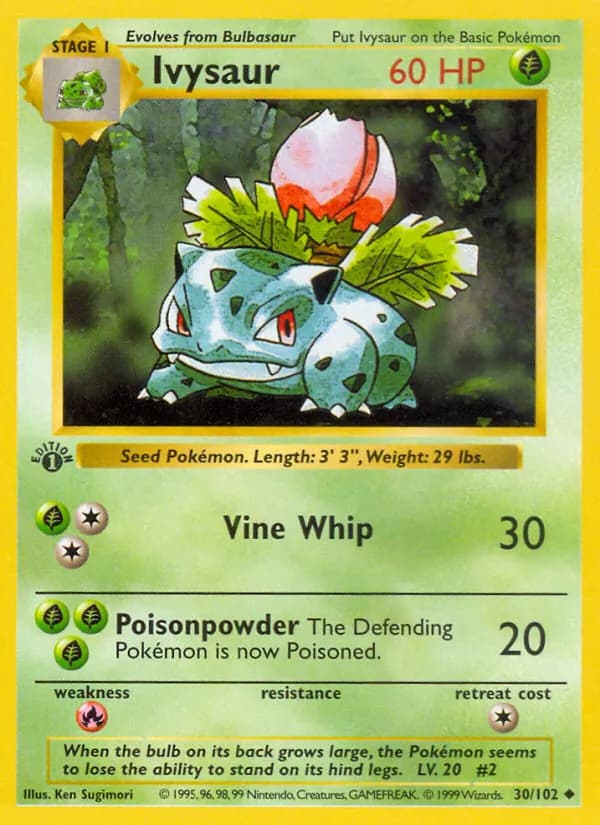 Ivysaur card in English