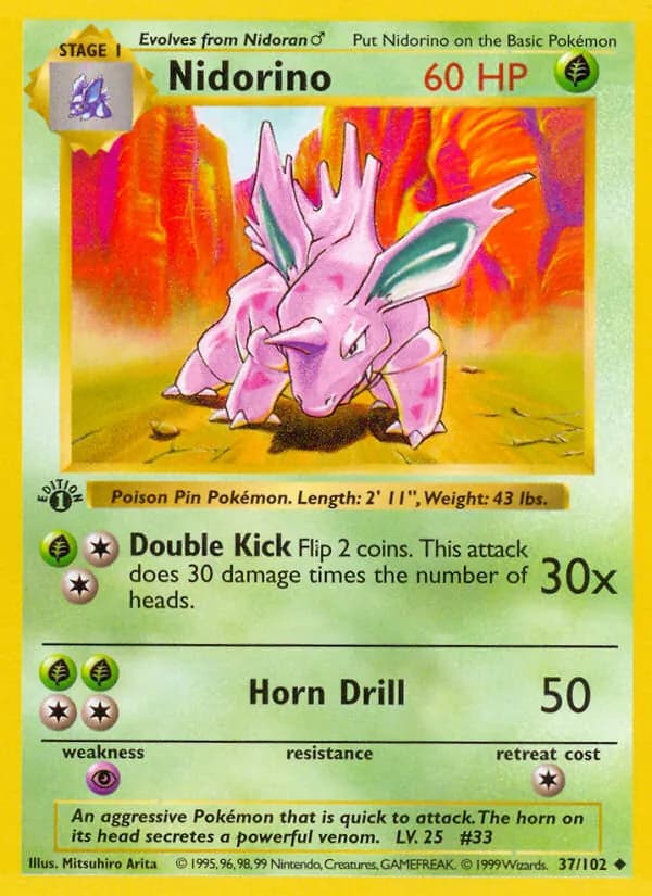 Nidorino card in English