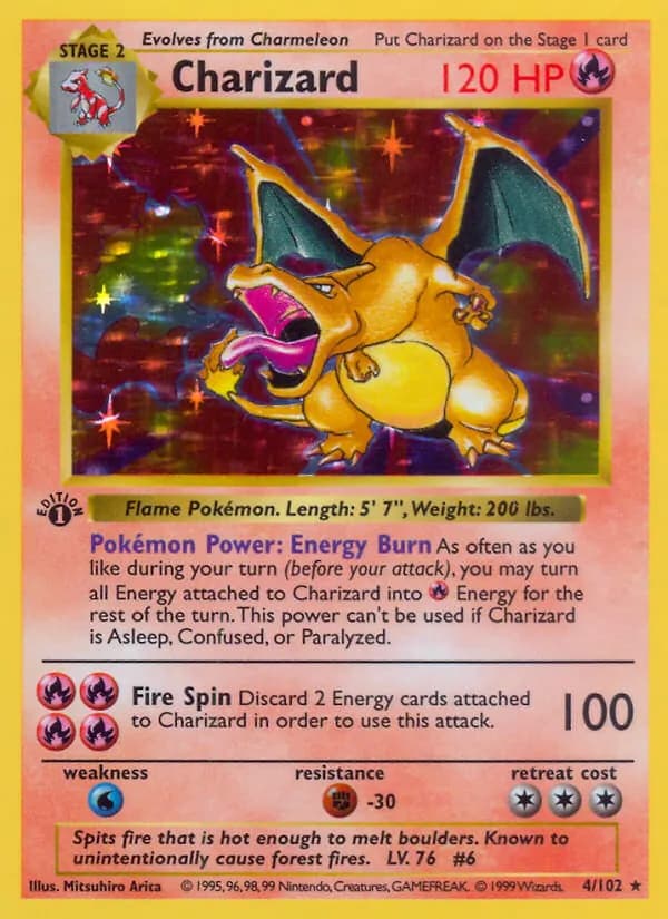 Charizard card in English