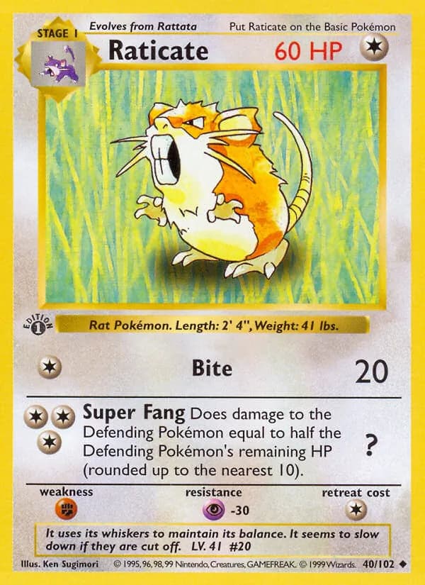 Raticate card in English