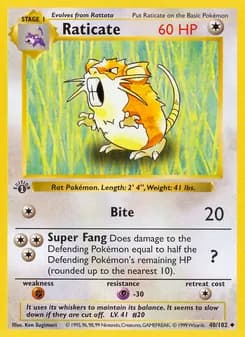Raticate card in English