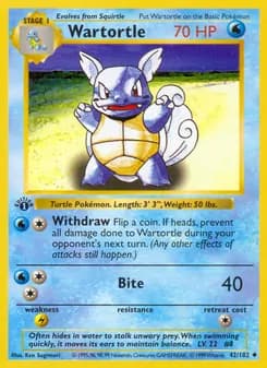 Wartortle card in English