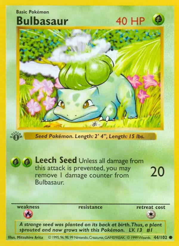 Bulbasaur card in English