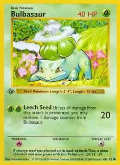 Bulbasaur card in English