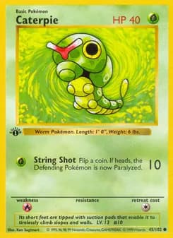 Caterpie card in English