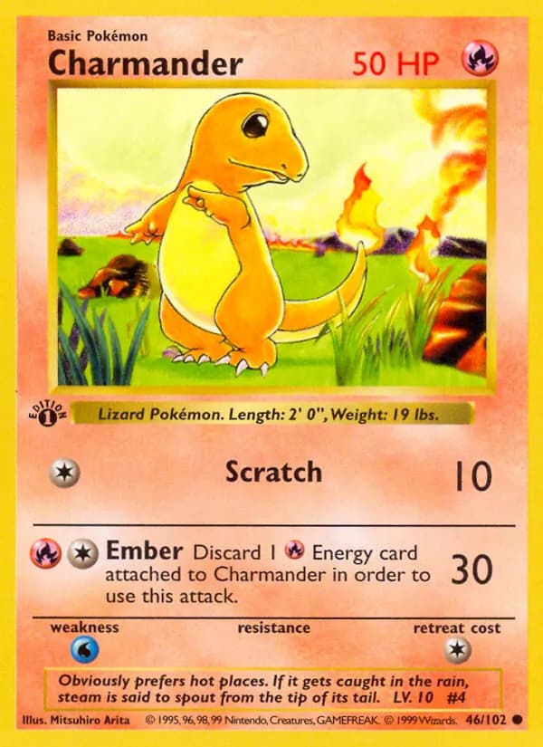 Charmander card in English