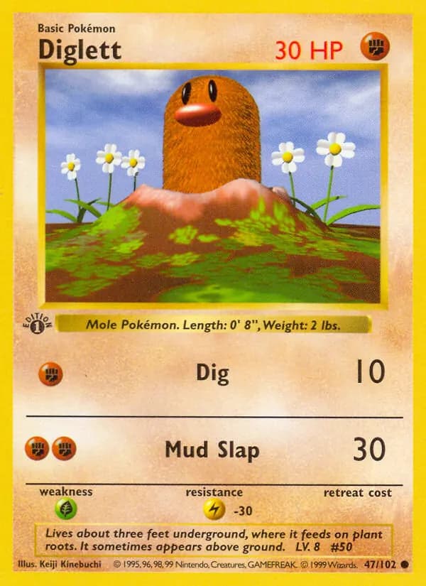 Diglett card in English