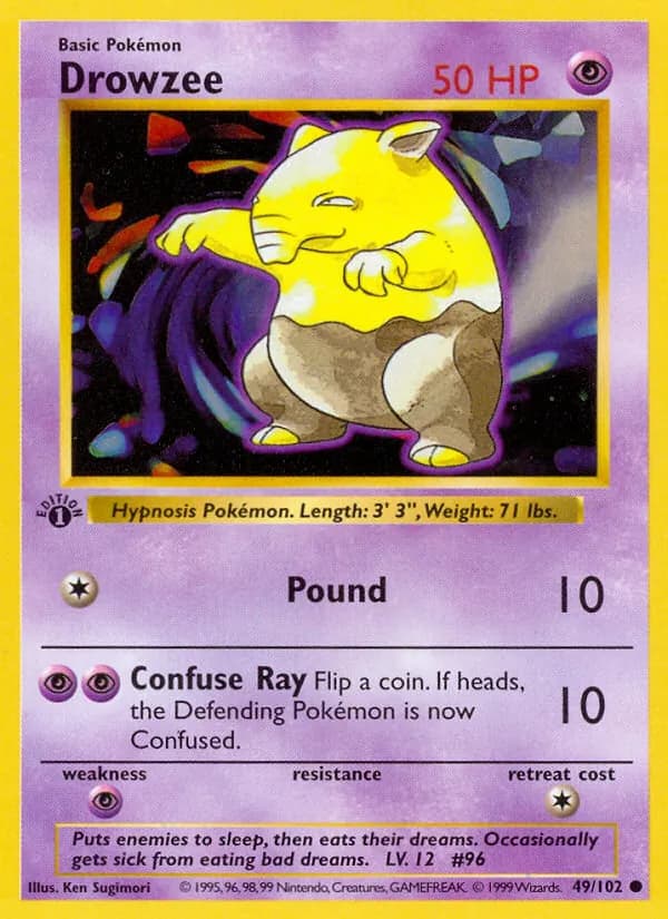 Drowzee card in English