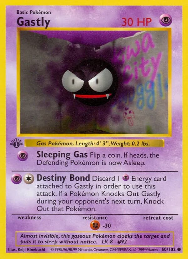 Gastly card in English