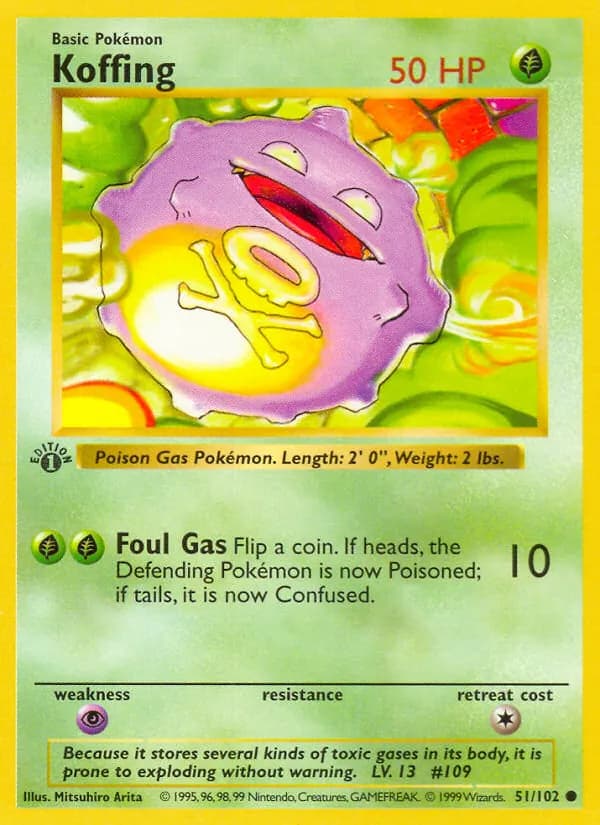 Koffing card in English