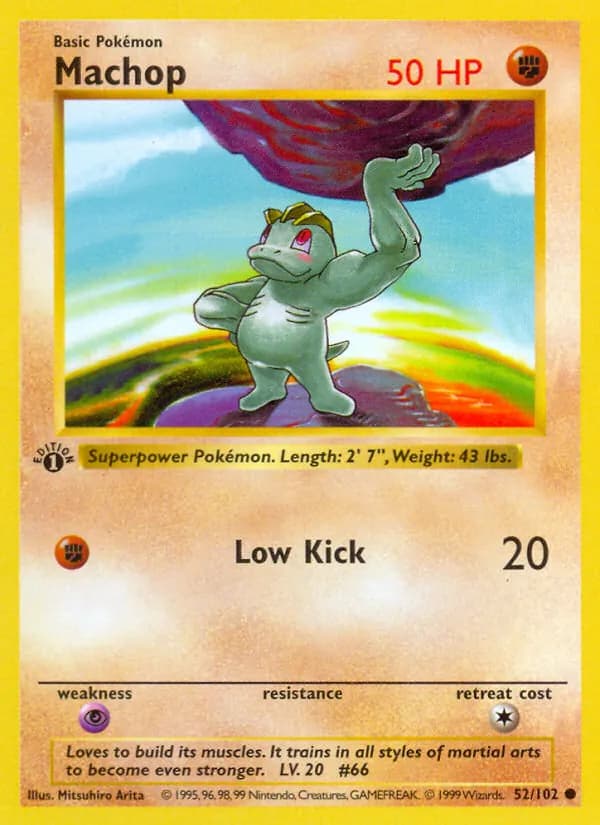 Machop card in English