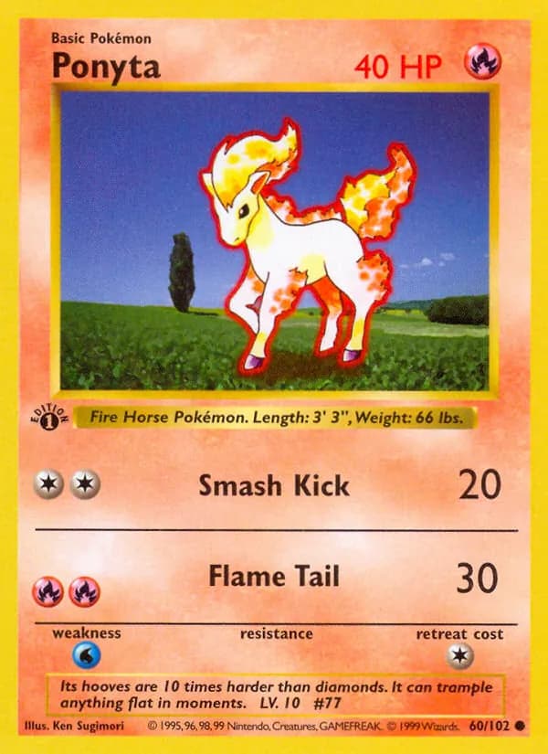 Ponyta card in English