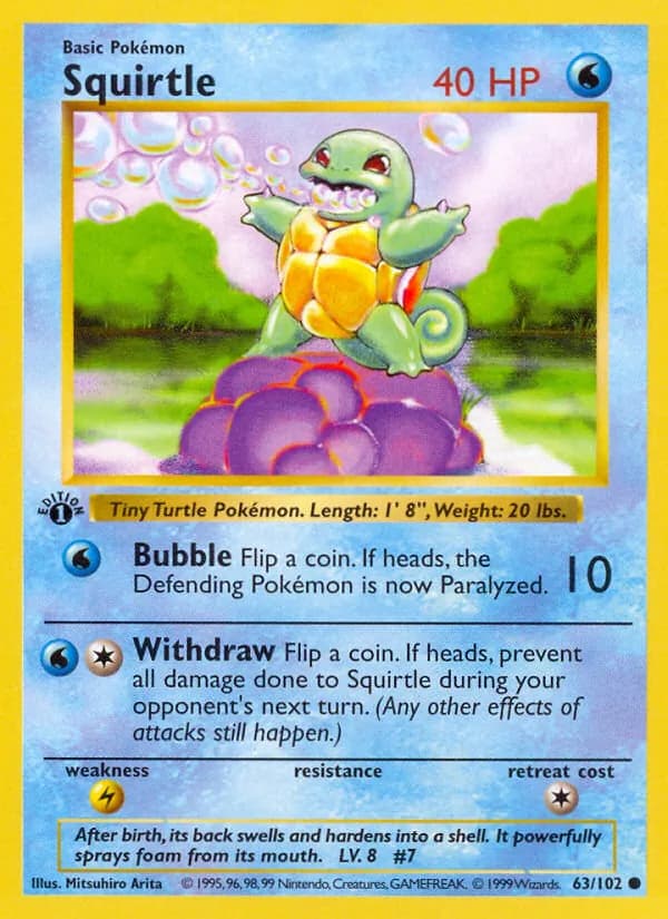 Squirtle card in English