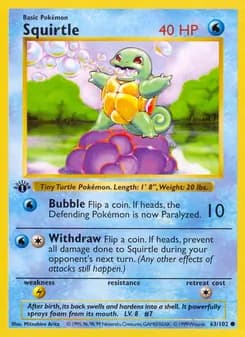 Squirtle card in English