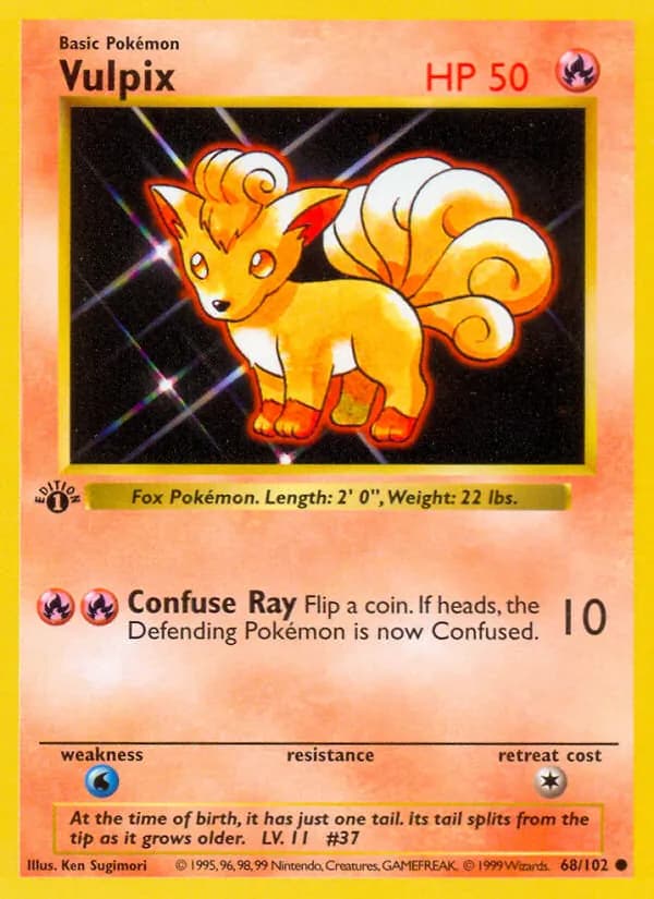Vulpix card in English
