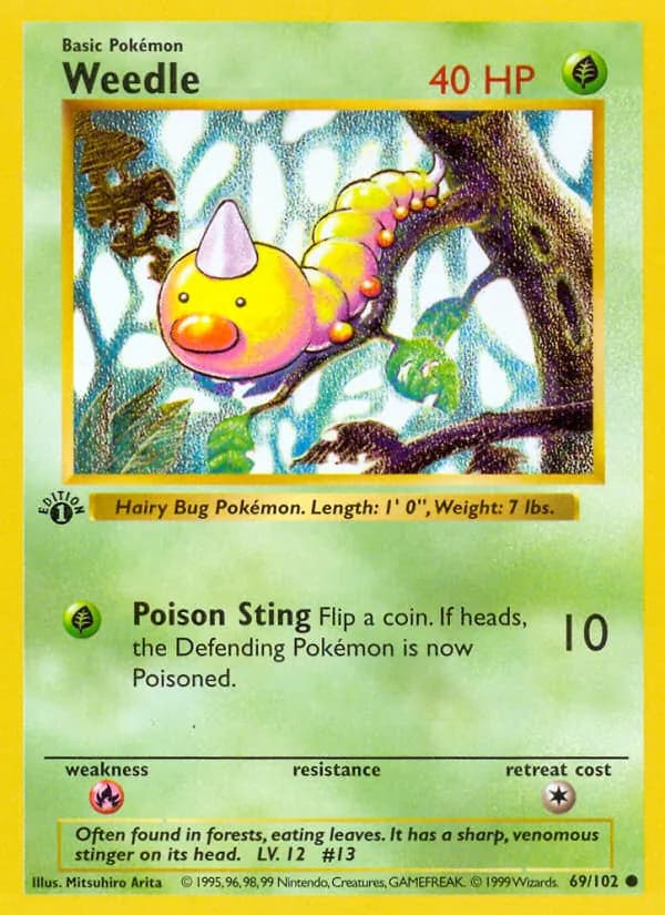 Weedle card in English